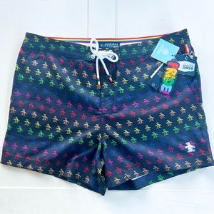 🔥 Closet Clearout!🔥 Penguin Dark Sapphire Pride Swim Trunks